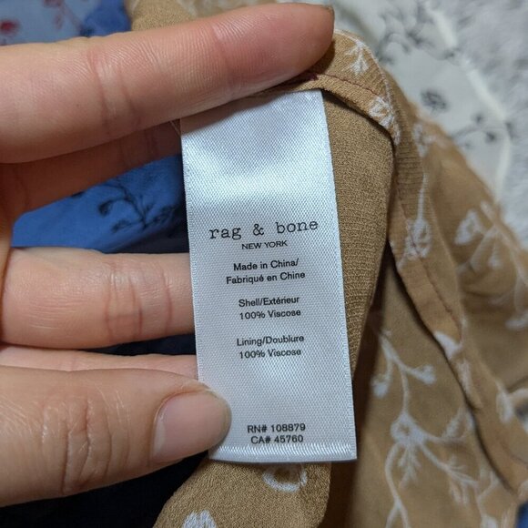 Rag and Bone Sam Patchwork Maxi Dress Red Blue White Floral Large - Picture 5 of 6